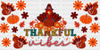 Thankful Vibes Turkey Design - Fall Cup Wrap Uv Sticker Permanent Dtf Decal