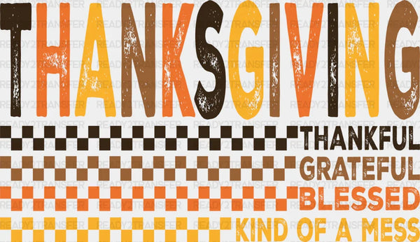 Thanksgiving Checkered - Thanksgiving DTF Transfer