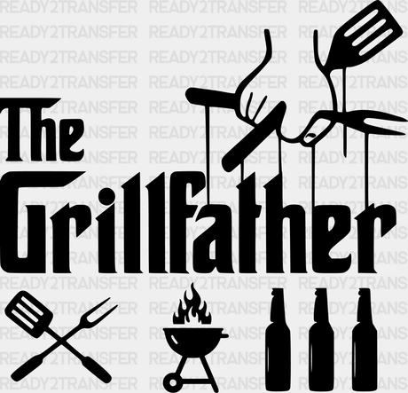 The Grillfather Father’s Day Dtf Transfer Adult Unisex - S & M (10’) / Black