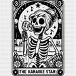 The Karaoke Star, Tarot Card - Singing DTF Transfers ready2transfer Dark Color Design (See Imaging)