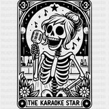 The Karaoke Star, Tarot Card - Singing DTF Transfers ready2transfer Dark Color Design (See Imaging)
