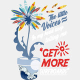The Little Voices In My Head - Surfing DTF Transfers ready2transfer Light Color Design (See Imaging)