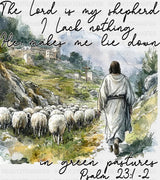 The Lord Is My Shepherd - Christianity DTF Transfer Adult Unisex - S & M (10’’) / Dark Color Design (See Imaging)