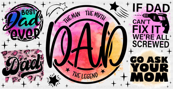 The Man The Myth The Legend - Dad Cup Wrap UV Sticker Permanent UV DTF Decal