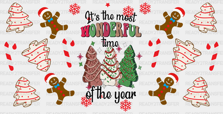 The Most Wonderful Time - Christmas Cup Wrap Uv Sticker Permanent Dtf Decal