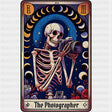 The Photographer Skeleton, Tarot Card - Photography DTF Transfers ready2transfer Dark Color Design (See Imaging)
