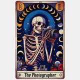 The Photographer Skeleton, Tarot Card - Photography DTF Transfers ready2transfer Light Color Design (See Imaging)