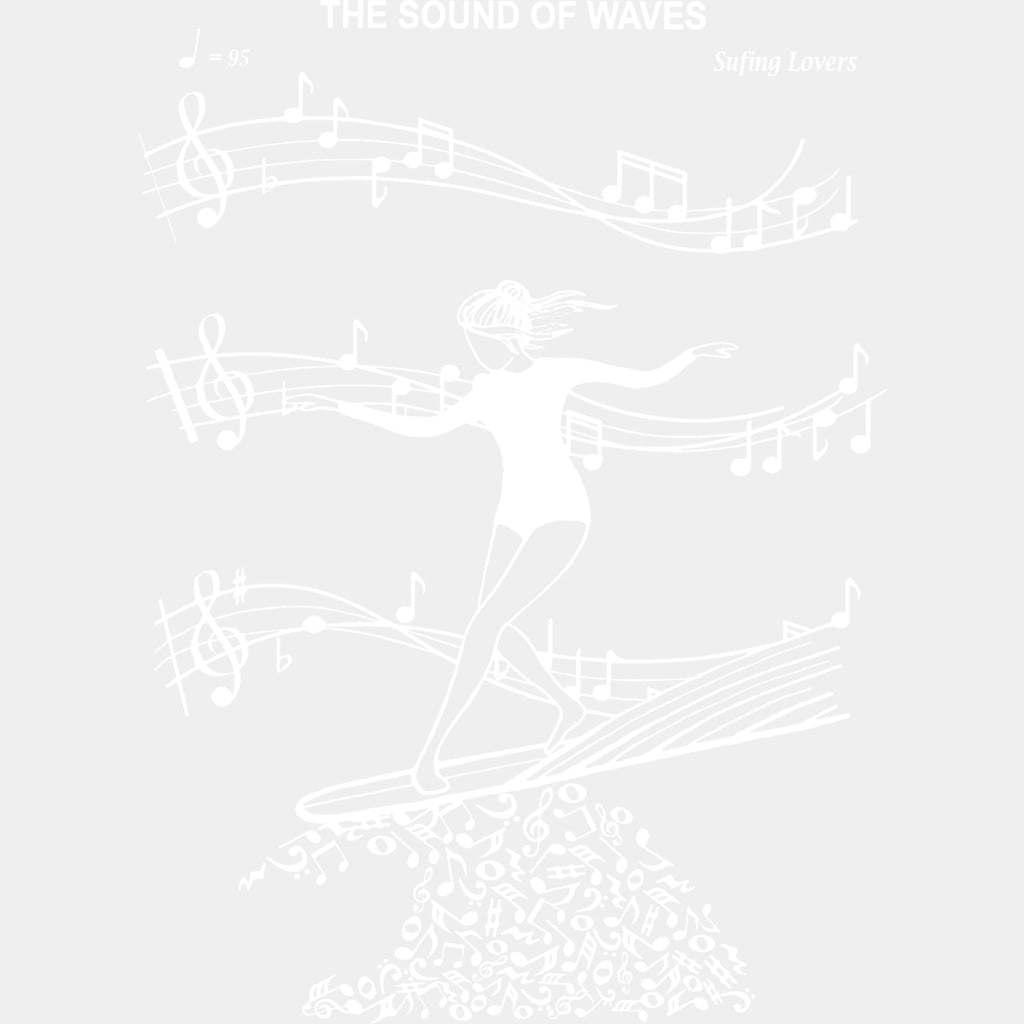 The Sound Of Waves - Surfing DTF Transfers ready2transfer Light Color Design (See Imaging)