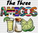 The Three Amigos Tequila Salt Lime - Cinco De Mayo DTF heat transfer ready2transfer White