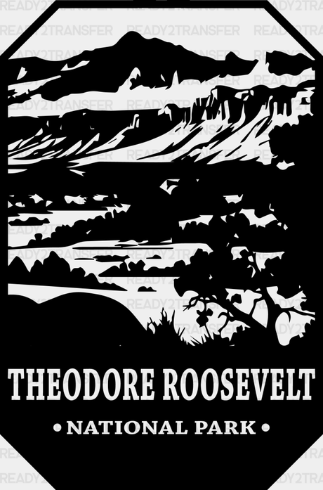 Theodore Roosevelt National Park Design - Parks Dtf Transfers Adult Unisex S & M (10’) / Black