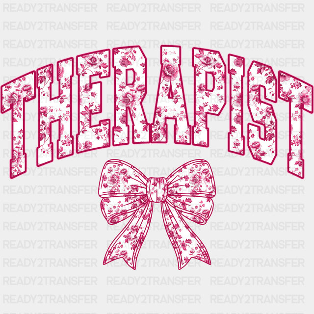 Therapist Pink Ribbon - Therapist DTF Transfers ready2transfer
