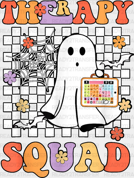 Therapy Squad Halloween Design - Therapist Dtf Heat Transfer Adult Unisex S & M (10’’) / Black