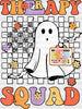 Therapy Squad Halloween Design - Therapist DTF Heat Transfer ready2transfer Black