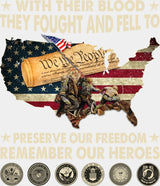 They Fought And Fell To Preserve Our Freedom - Military DTF Transfer Adult Unisex - S & M (10’’) / Light Color Design