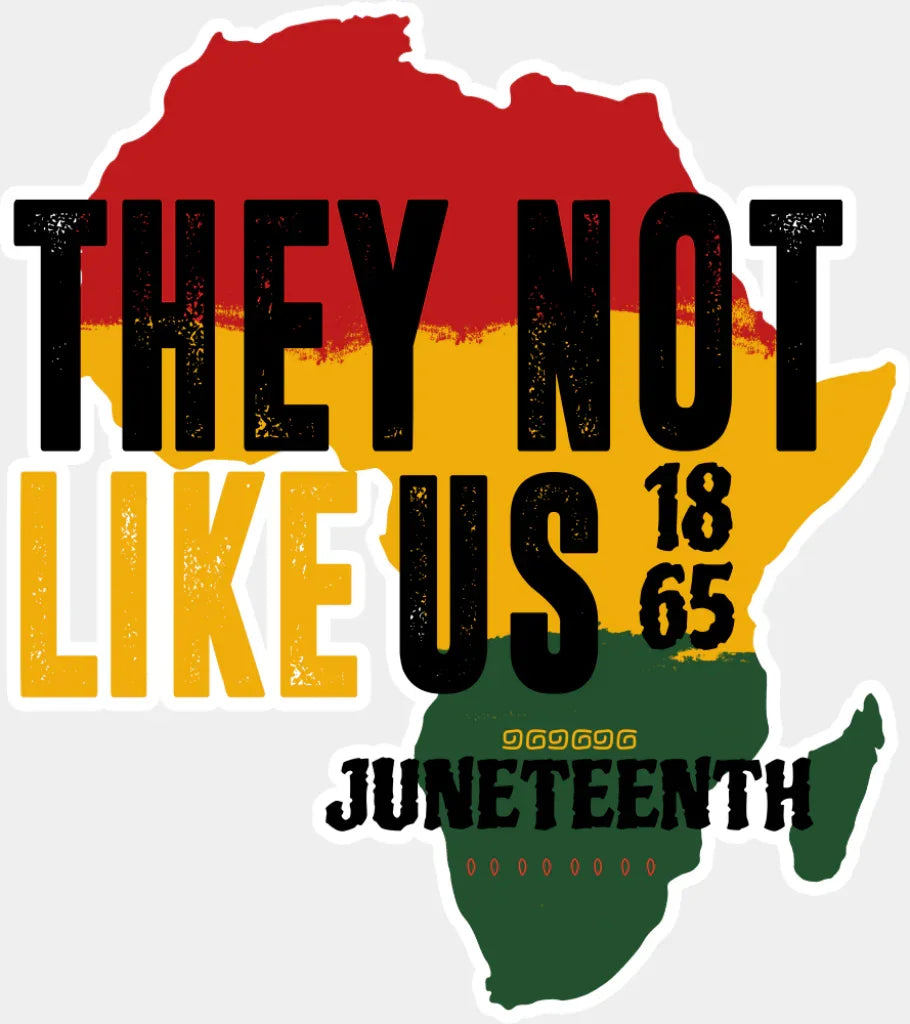 They Not Like Us Africa - Juneteenth DTF Transfer Adult Unisex - S & M (10’’) / Light Color Design (See Imaging)