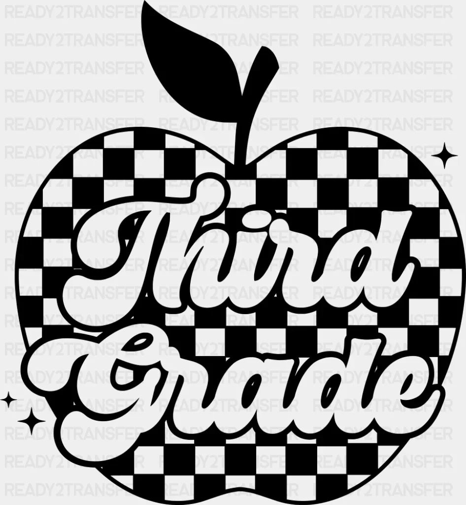 Third Grade B&W - Back To School DTF Transfer ready2transfer Dark Color Design (See Imaging)