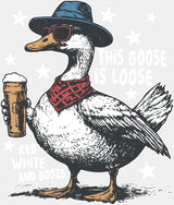 This Goose Is Loose Beer Design - 4th Of July DTF Transfer Adult Unisex - S & M (10’’) / Light Color Design (See