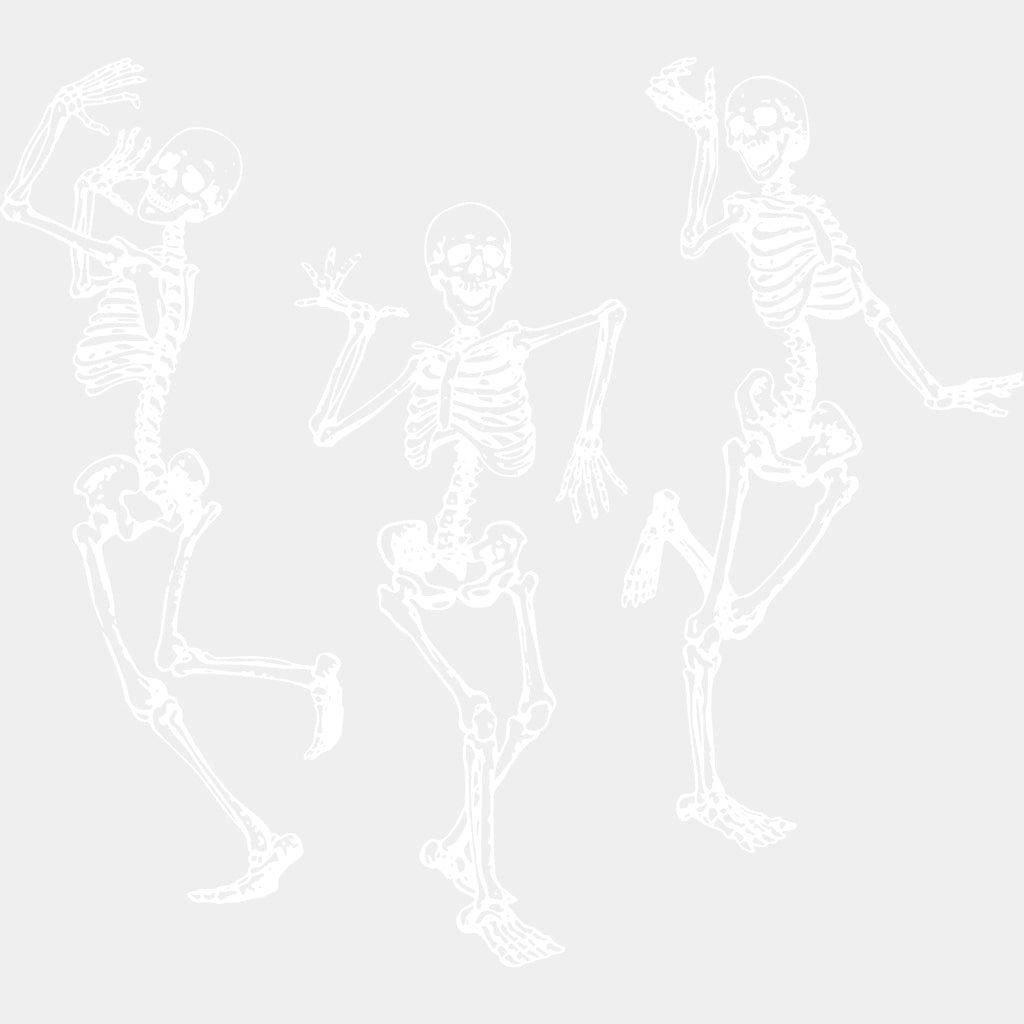 Three Skeletons Dancing - Skeleton DTF Transfers ready2transfer Light Color Design (See Imaging)