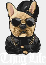 Thug Life - Dogs DTF Transfer Adult Unisex - S & M (10’’) / Light Color Design (See Imaging)