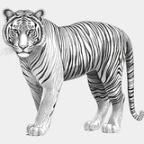Tiger B&W - Animals DTF Transfers - Adult Unisex - S & M (10’’) / Light Color Design (See Imaging)