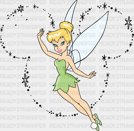 Tinkerbell Disney Dtf Transfer Adult Unisex - S & M (10’) / Black