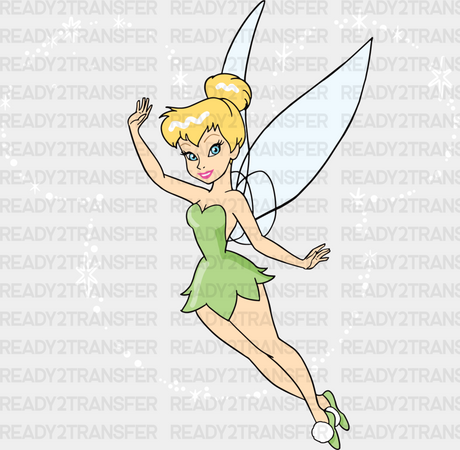 Tinkerbell Disney Dtf Transfer Adult Unisex - S & M (10’) / White