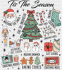 Tis The Season B&W Collage - Christmas DTF Transfer Adult Unisex - S & M (10’’) / Dark Color Design (See Imaging)