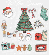 Tis The Season B&W Collage - Christmas DTF Transfer Adult Unisex - S & M (10’’) / Light Color Design (See Imaging)