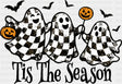 Tis The Season Checkered Ghosts - Halloween DTF Transfer Adult Unisex - S & M (10’’) / Dark Color Design (See Imaging)