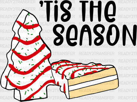 ’Tis The Season Cookies Tree Design - Christmas Dtf Heat Transfer Adult Unisex S & M (10’) / Black