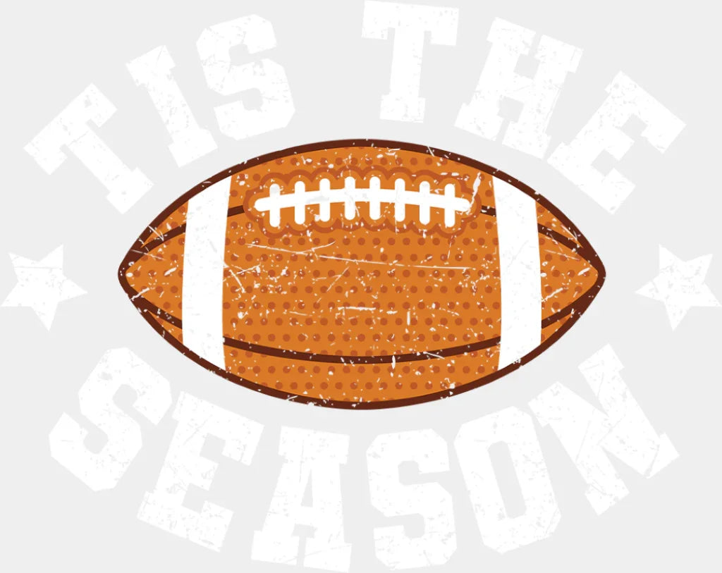 Tis The Season Football Football DTF Transfer Adult Unisex S & M (10’’) / Light Color Design (See Imaging)