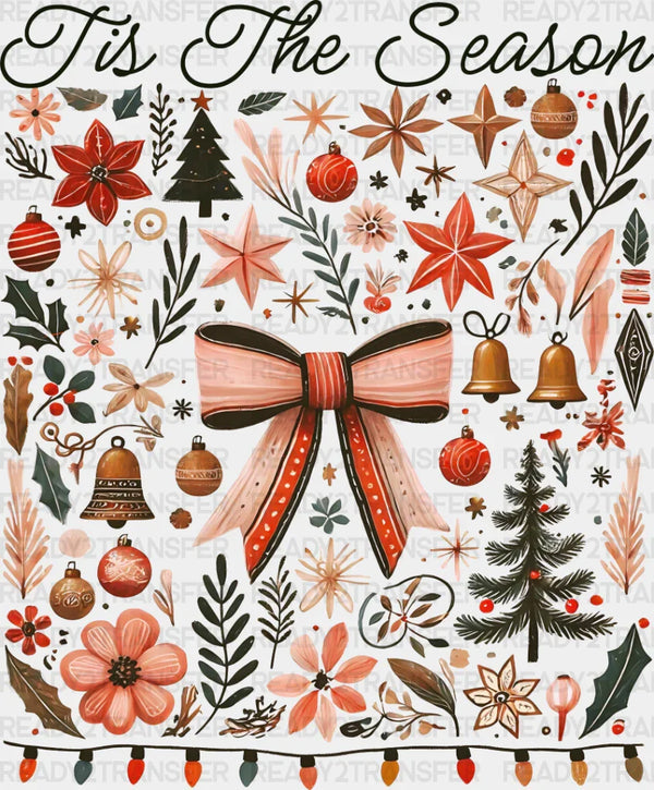 Tis The Season Ribbon Design - Christmas DTF Transfer