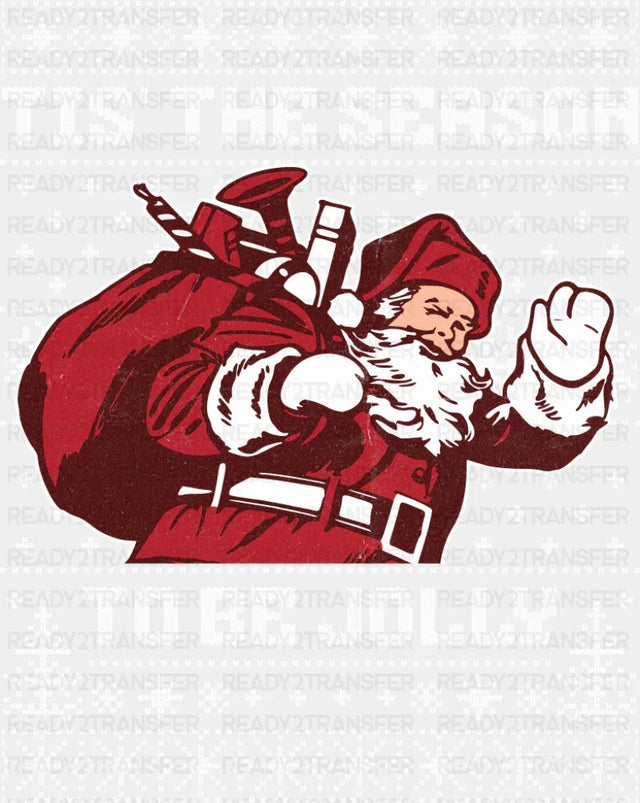 Tis’ The Season To Be Jolly White Design - Christmas DTF Transfer