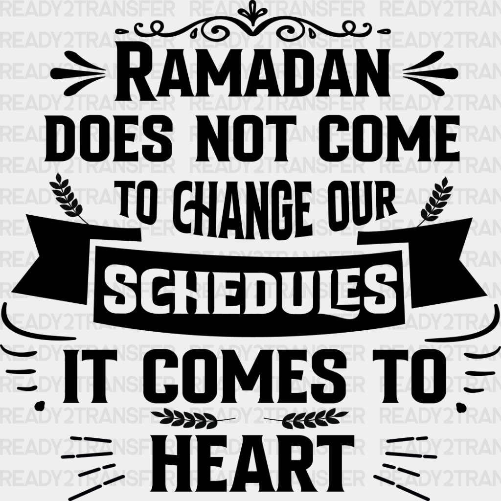 To Change Our Schedules - Muslim Dtf Transfer Adult Unisex S & M (10’’) / Dark Color Design