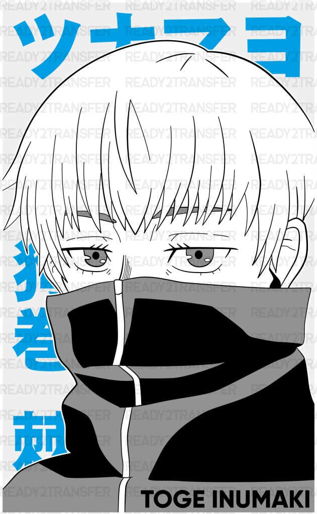 Toge Inumaki Blue Design - Jujutsu Kaisen Dtf Transfer