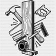 Tools B&W - Woodworking DTF Transfers - Adult Unisex - S & M (10’’) / Dark Color Design (See Imaging)