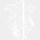 Tools B&W - Woodworking DTF Transfers - Adult Unisex - S & M (10’’) / Light Color Design (See Imaging)