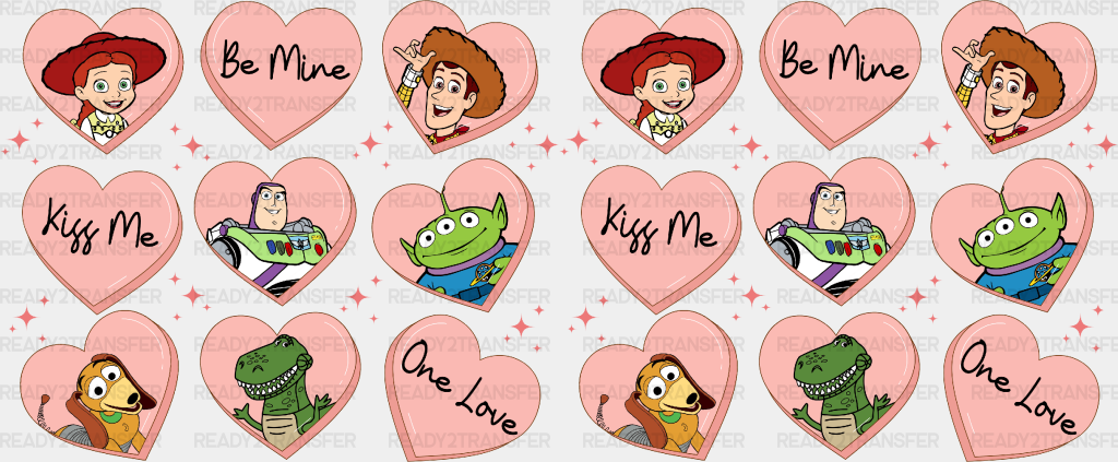 Toy Story Heart - Valentine’s Day Cup Wrap Uv Sticker Permanent Dtf Decal