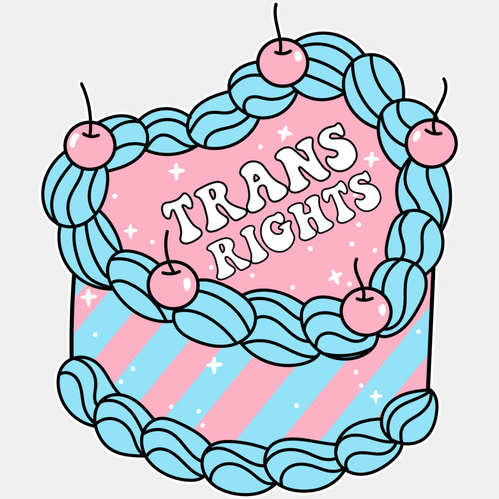 Trans Rights Cake - Transgender DTF Transfers ready2transfer Light Color Design (See Imaging)