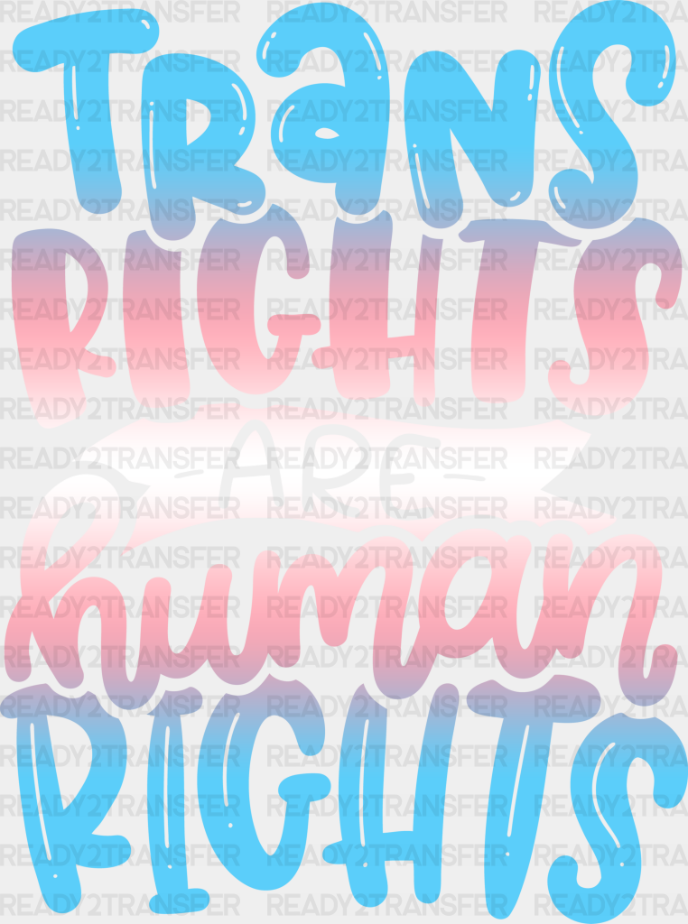 Trans Rights Design - Transgender Iron On Dtf Transfer Adult Unisex S & M (10’’) / Light Color