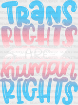 Trans Rights Design - Transgender Iron On Dtf Transfer Adult Unisex S & M (10’’) / Light Color