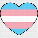 Transgender Flag Heart - Transgender DTF Transfers ready2transfer Dark Color Design (See Imaging)