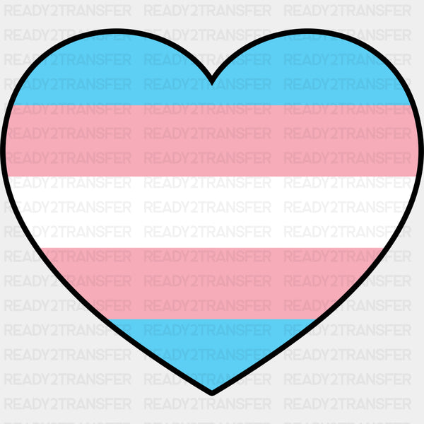 Transgender Flag Heart - Transgender DTF Transfers