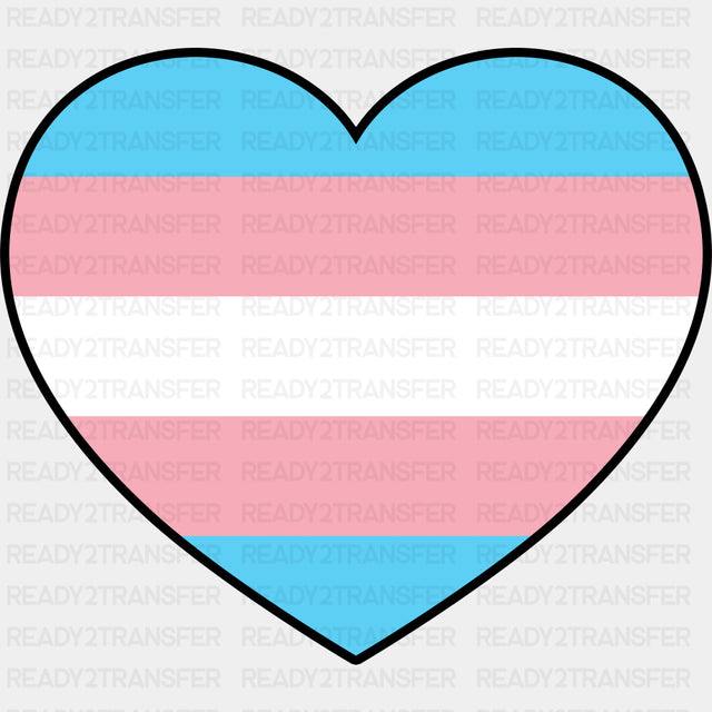 Transgender Flag Heart - Transgender DTF Transfers ready2transfer Dark Color Design (See Imaging)