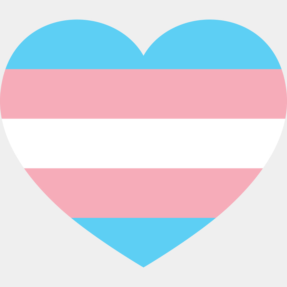 Transgender Flag Heart - Transgender DTF Transfers ready2transfer Light Color Design (See Imaging)