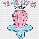 Transphobia Sucks - Transgender DTF Transfers ready2transfer Dark Color Design (See Imaging)