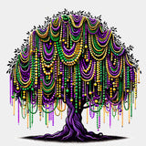 Tree With Beads - Mardi Gras DTF Transfers ready2transfer Light Color Design (See Imaging)
