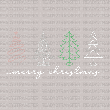 Trees Merry Christmas DTF Transfer - ready2transfer