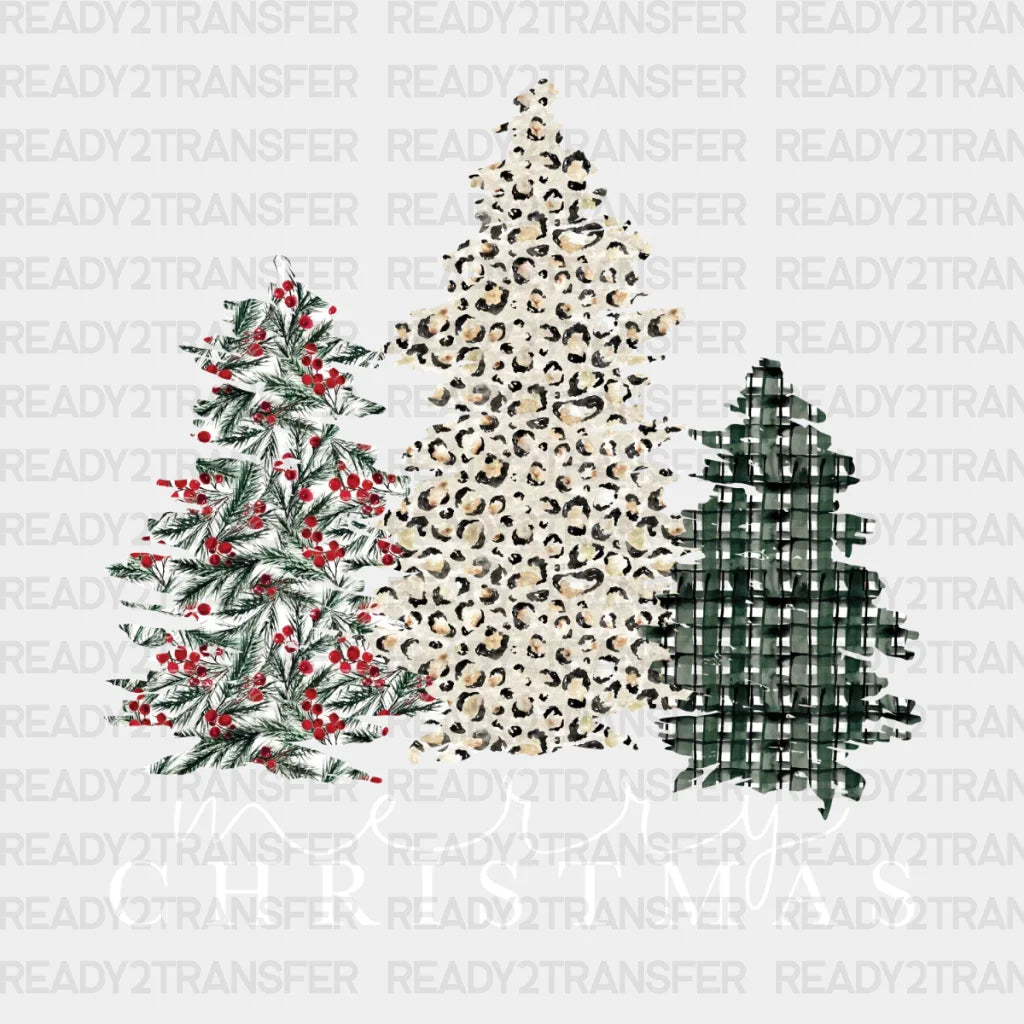 Trees Merry Christmas Dtf Transfer