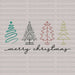 Trees Merry Christmas DTF Transfer ready2transfer Black